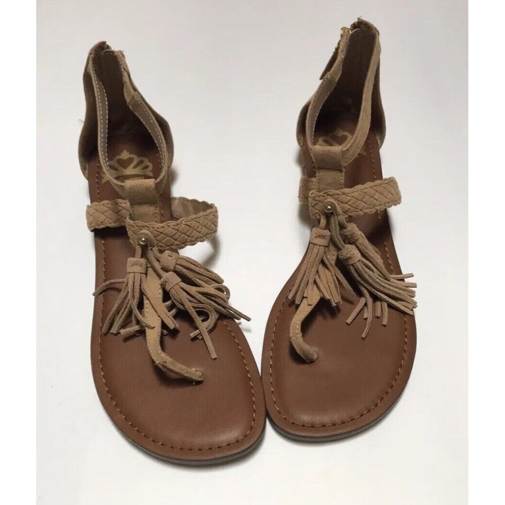 Fergalicious By Fergie Tan Strappy Tassled Sandal 9.5